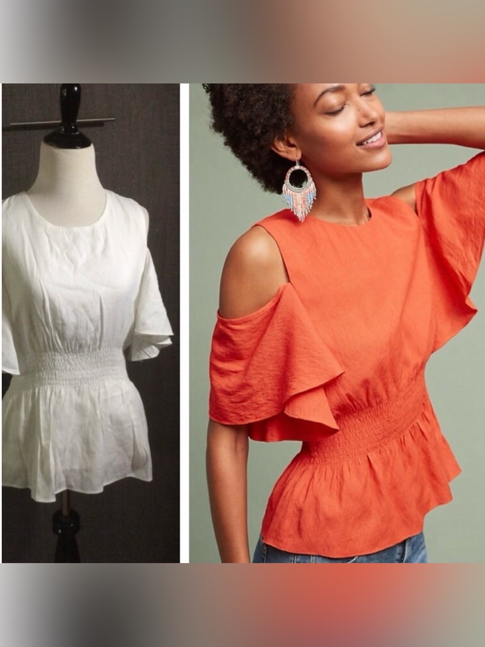Anthropologie Moon River Peyton Open Shoulder Top